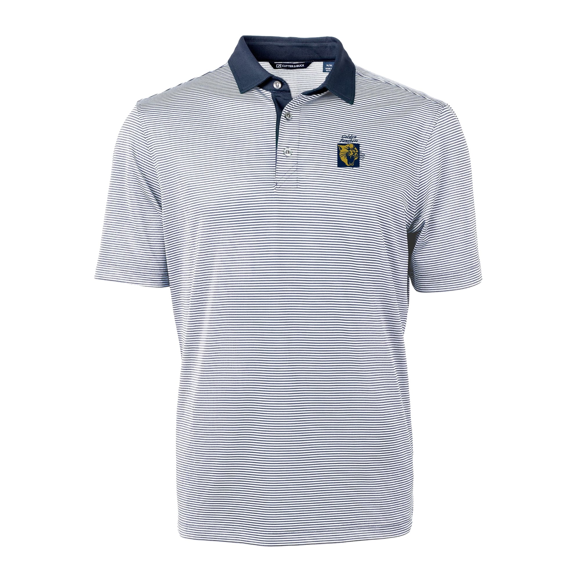 Men's Cutter & Buck  Navy/White FIU Panthers DryTec Virtue Eco Pique Recycled Polo
